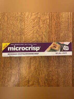 Vtg NOS Microcrisp Microwave Crisping Browning Wrap 10ft x 10.5in As Seen on TV